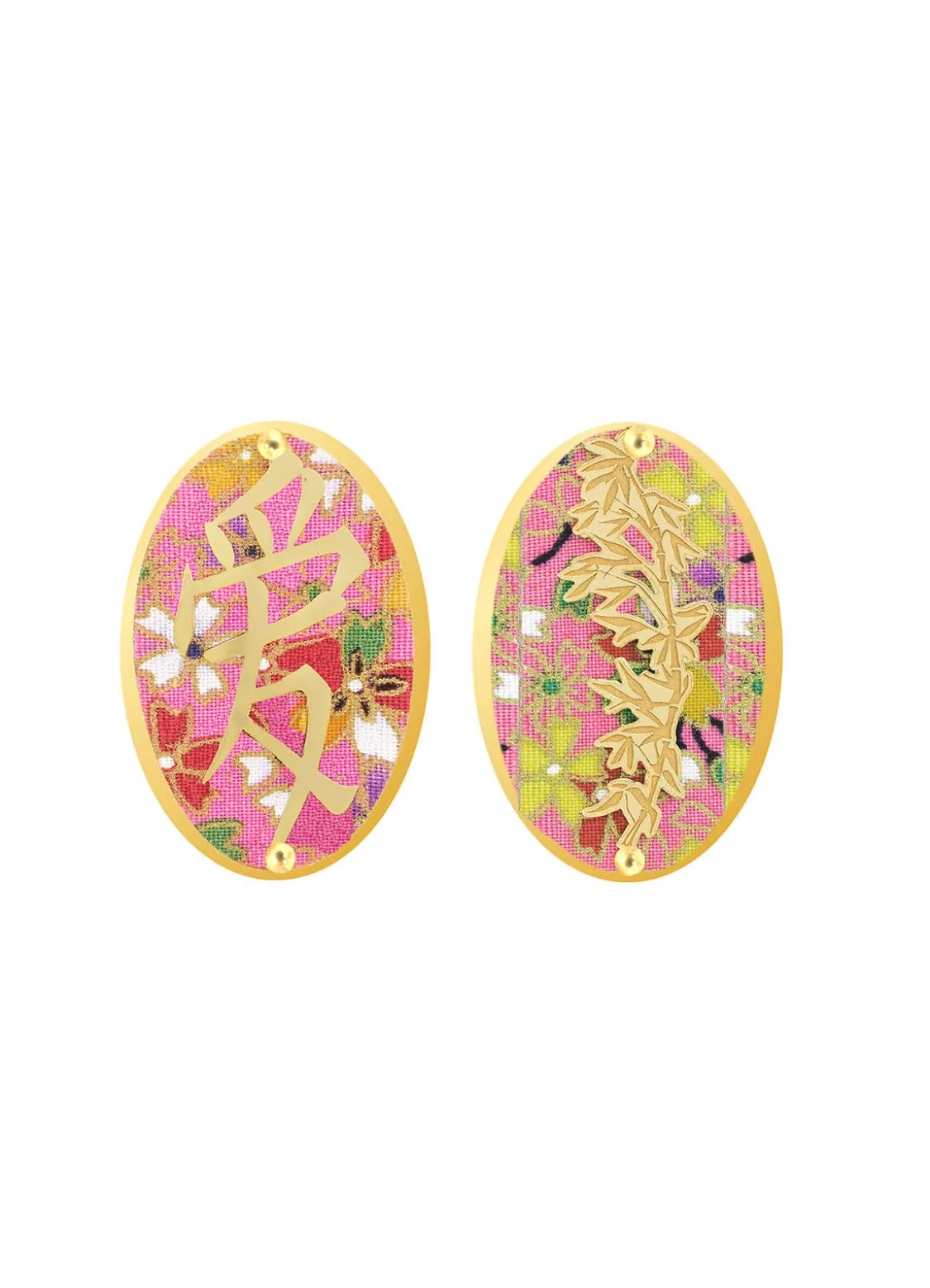 Orecchini Amore Clips Ovale Rosa