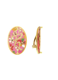 Orecchini Amore Clips Ovale Rosa