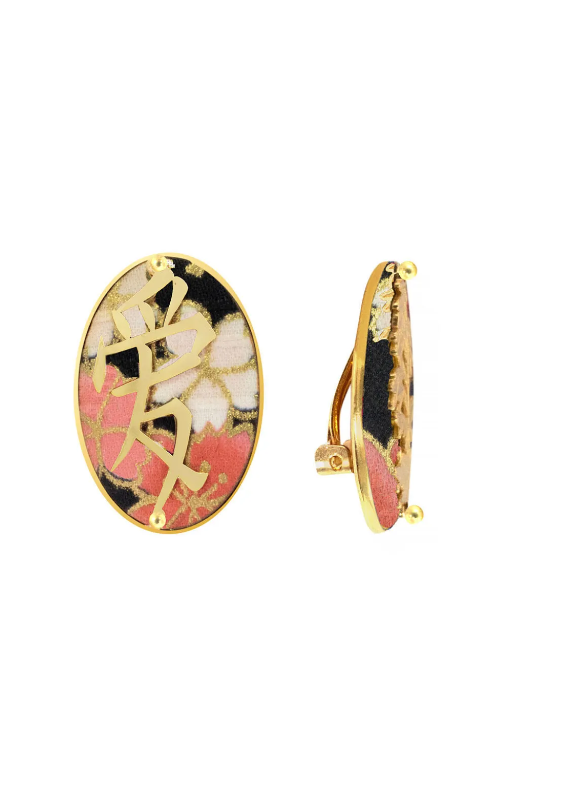 Orecchini Amore Clips Ovale Nero