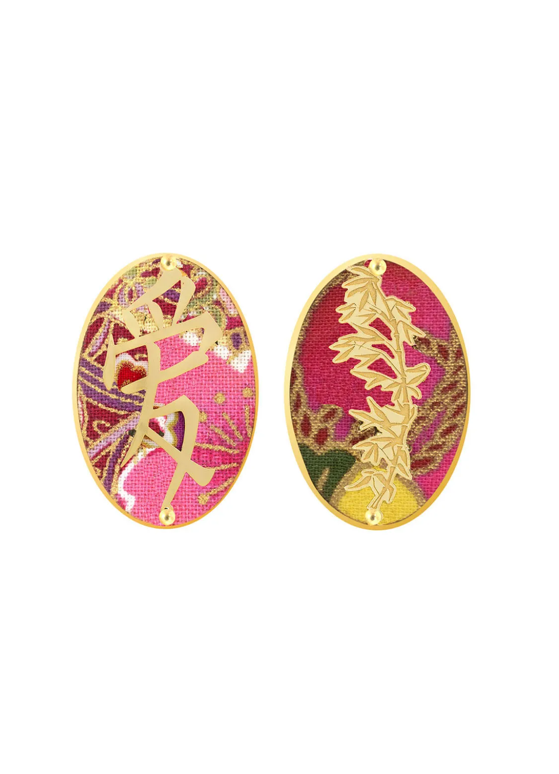 Orecchini Amore Clips Ovale Fucsia