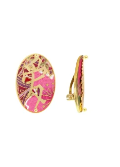 Orecchini Amore Clips Ovale Fucsia