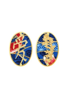 Orecchini Amore Clips Ovale Blu