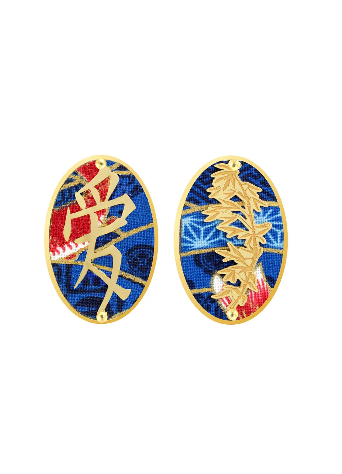 Orecchini Amore Clips Ovale Blu