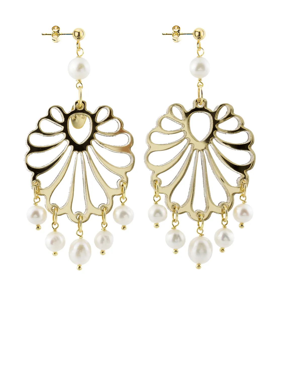Orecchini Chandelier Conchiglia Pexi Perla