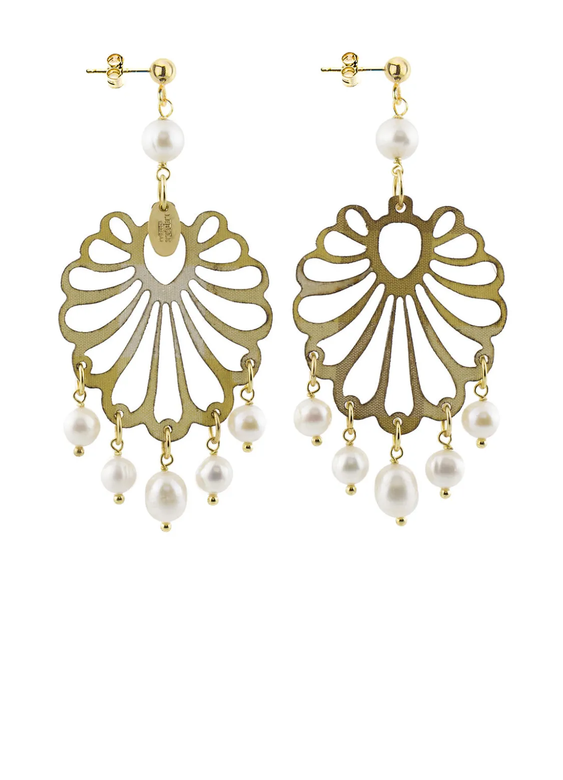 Orecchini Chandelier Conchiglia Pexi Perla