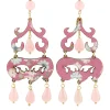Orecchini Chandelier Corto Rosa
