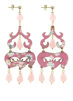 Orecchini Chandelier Corto Rosa