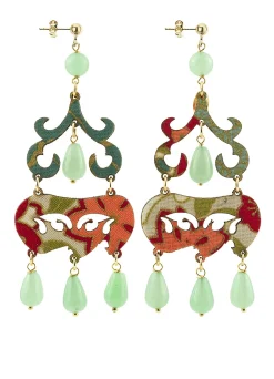 Orecchini Chandelier Corto Verde Giada