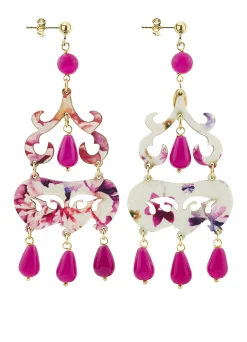 Orecchini Chandelier Corto Fucsia