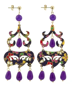 Orecchini Chandelier Corto Viola