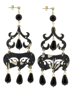 Orecchini Chandelier Corto Nero
