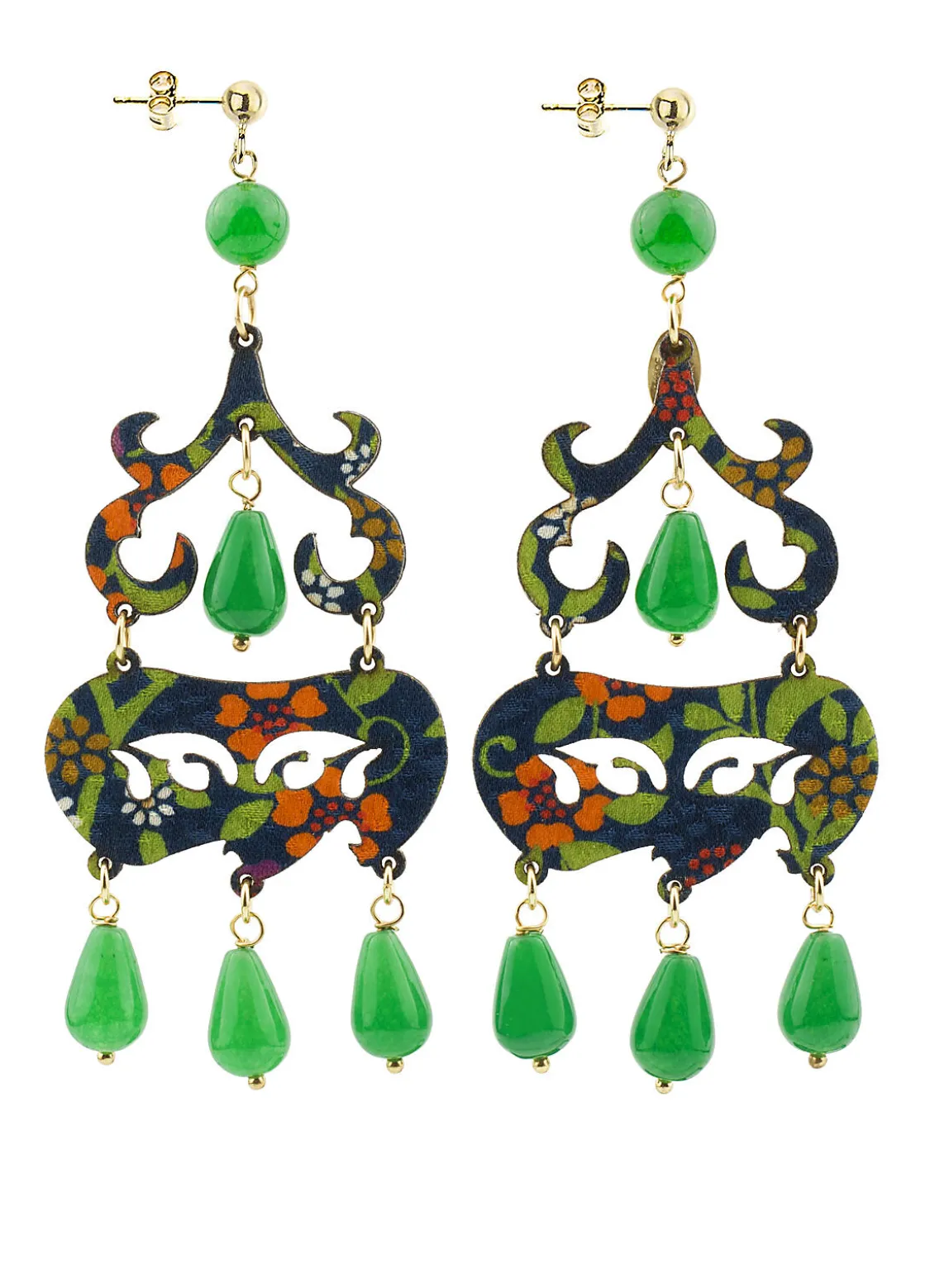 Orecchini Chandelier Corto Verde