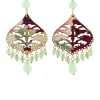 Orecchini Chandelier Goccia Verde Giada