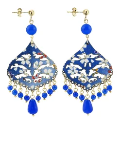Orecchini Chandelier Goccia Blu