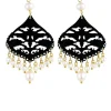 Orecchini Chandelier Goccia Plexi Nero