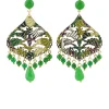 Orecchini Chandelier Goccia Verde
