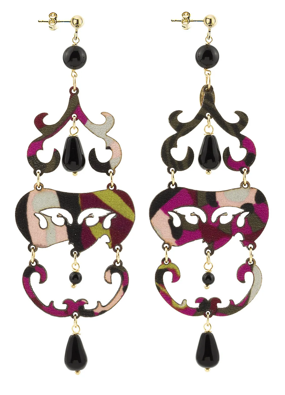 Orecchini Chandelier Lungo Nero