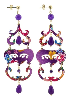 Orecchini Chandelier Lungo Viola
