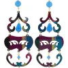 Orecchini Chandelier Lungo Azzurro