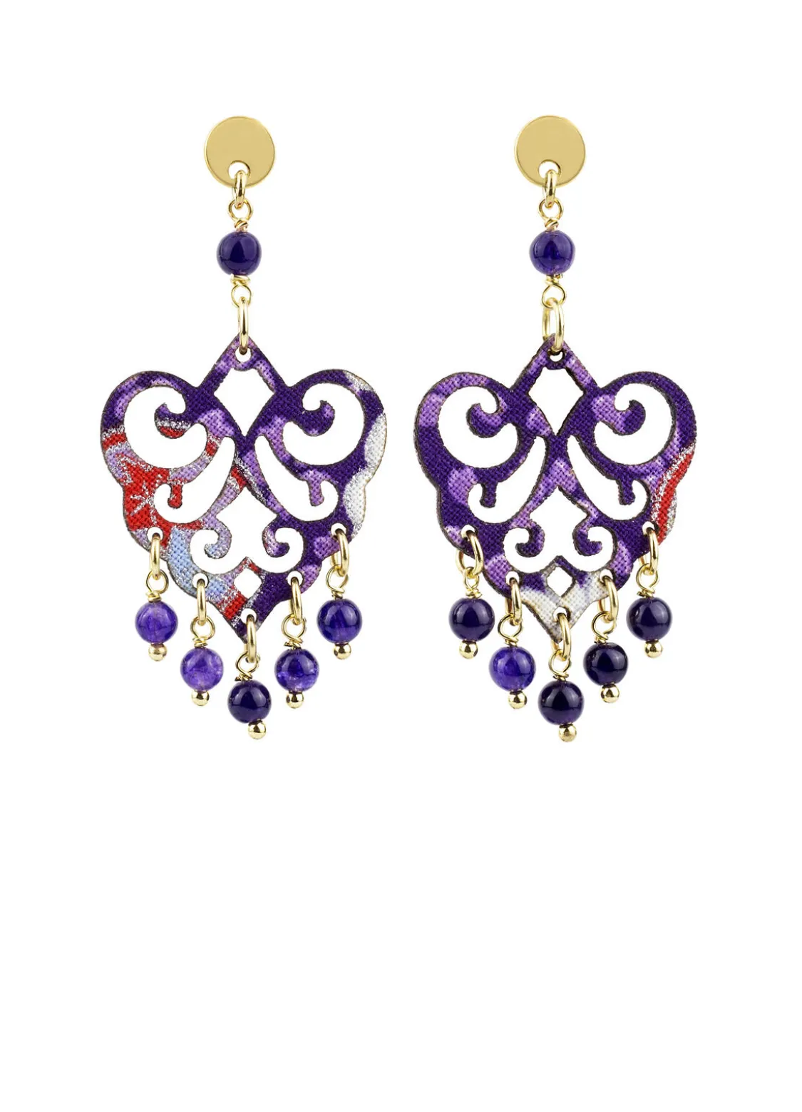 Orecchini Chandelier Palma Mini Viola