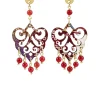 Orecchini Chandelier Palma Mini Rubino