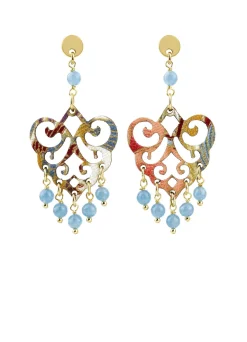 Orecchini Chandelier Palma Mini Celeste Sfumato