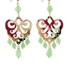 Orecchini Chandelier Palma Verde Giada