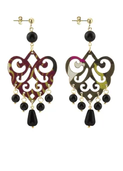 Orecchini Chandelier Palma Nero