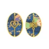 Orecchini Cuore E Infinito Clips Ovale Azzurro