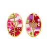 Orecchini Cuore E Infinito Clips Ovale Fucsia
