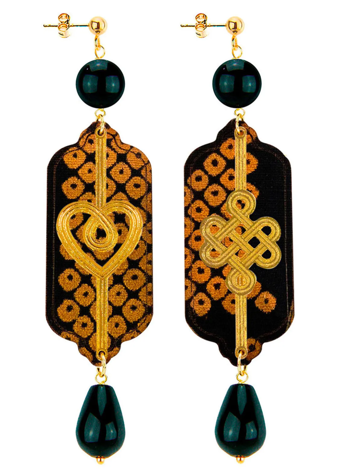 Orecchini Cuore E Infinito Nero