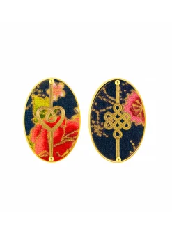 Orecchini Cuore E Infinito Clips Ovale Blu