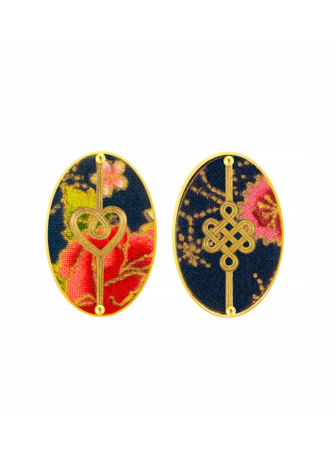 Orecchini Cuore E Infinito Clips Ovale Blu
