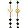 Orecchini Cuore E Quadrifoglio Plexi Traspa Mini Lungo Nero