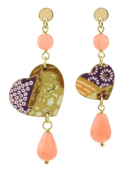 Orecchini Cuore Mini Arancio Chiaro