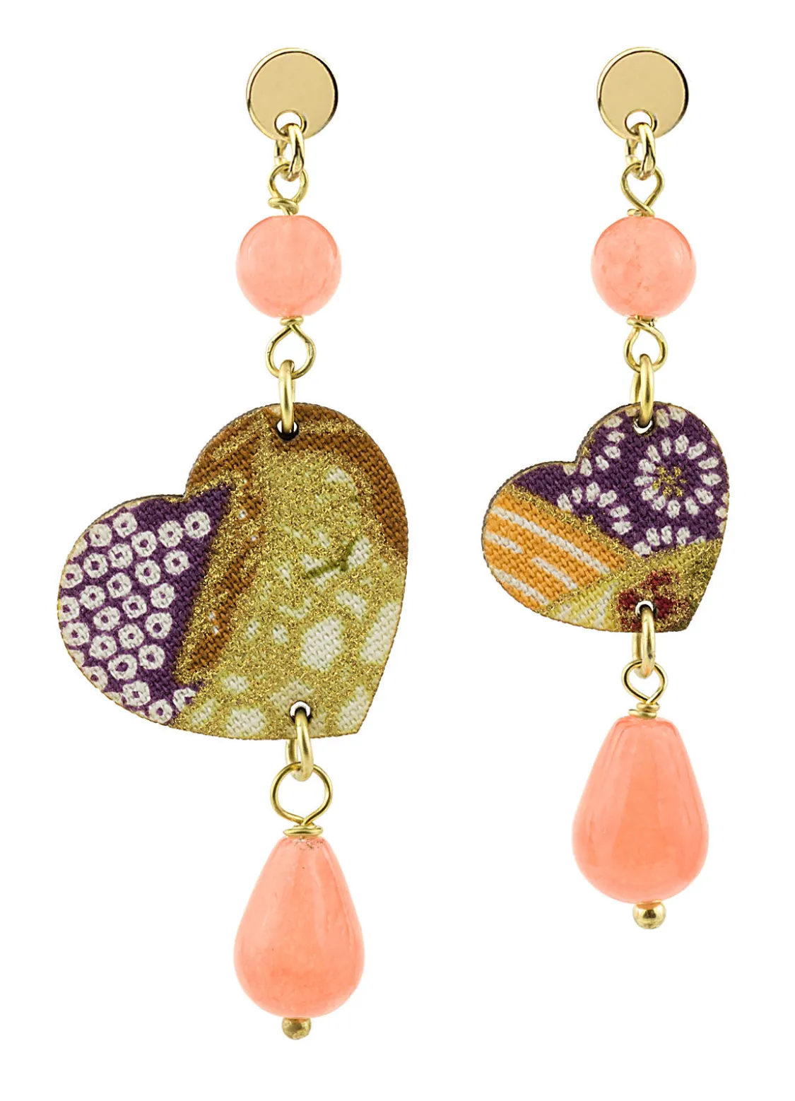 Orecchini Cuore Mini Arancio Chiaro