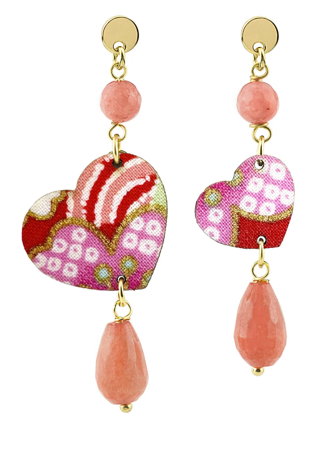 Orecchini Cuore Mini Rosa Sfumato
