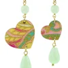 Orecchini Cuore Mini Verde Giada