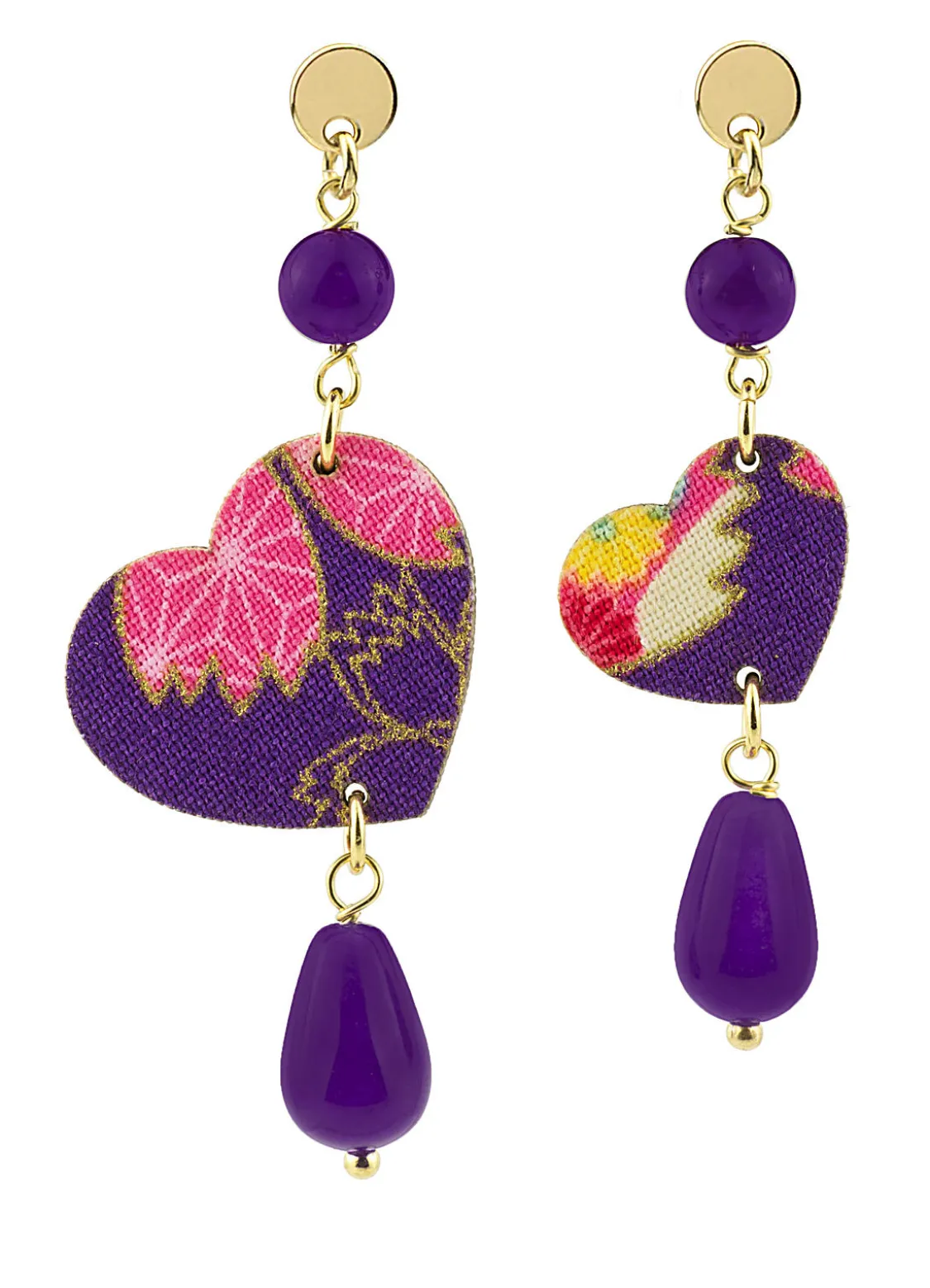 Orecchini Cuore Mini Viola