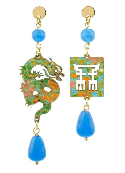 Orecchini Drago Mini Azzurro
