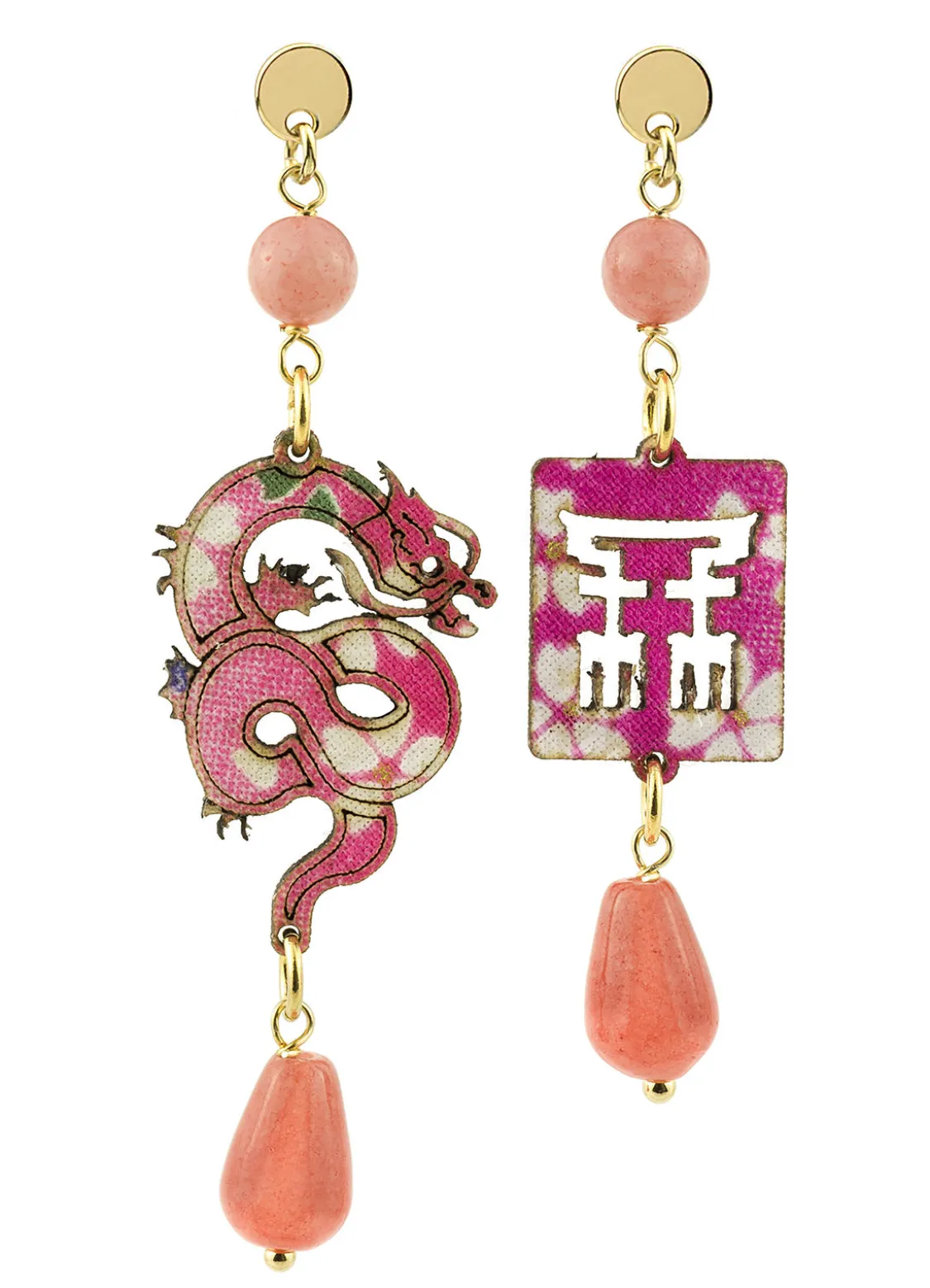 Orecchini Drago Mini Rosa Sfumato
