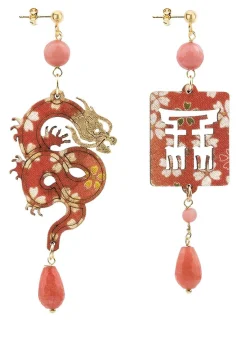 Orecchini Drago Pelle Rosa Sfumato