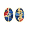 Orecchini Fortuna Clips Ovale Blu