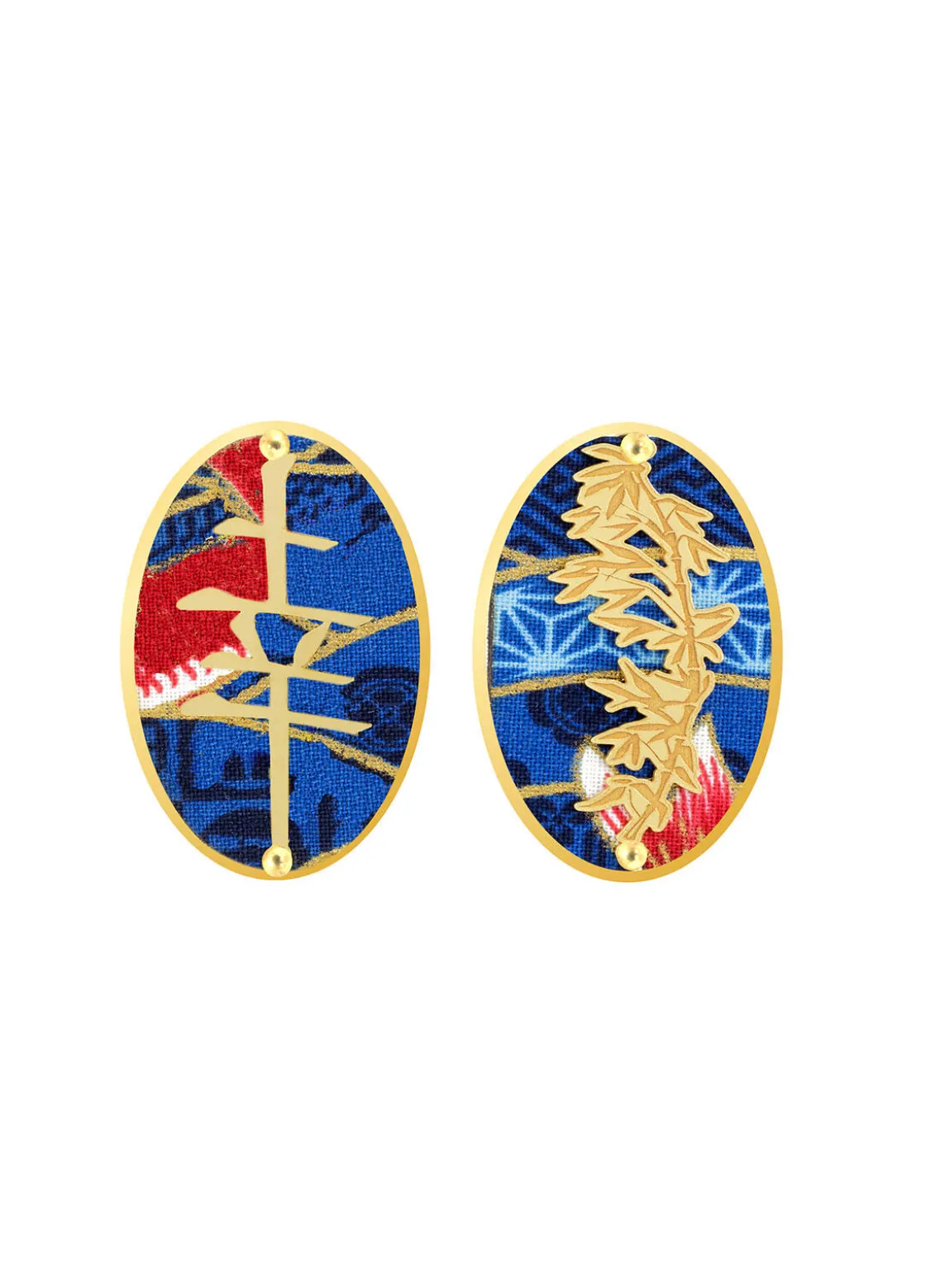 Orecchini Fortuna Clips Ovale Blu
