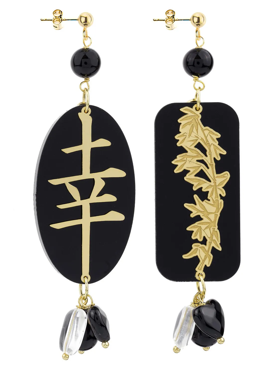 Orecchini Fortuna Plexi Nero