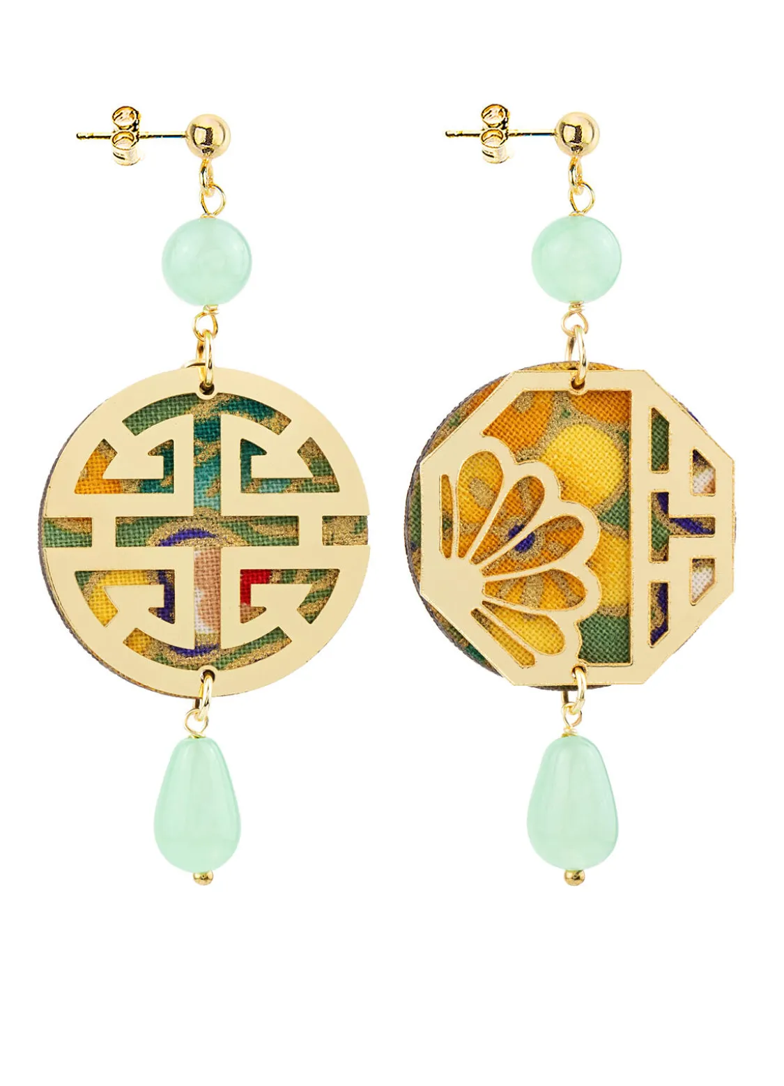 Orecchini Fu Mini Verde Giada