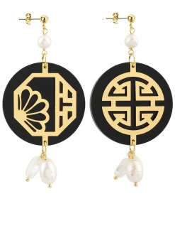 Orecchini Fu Plexi Nero Perla