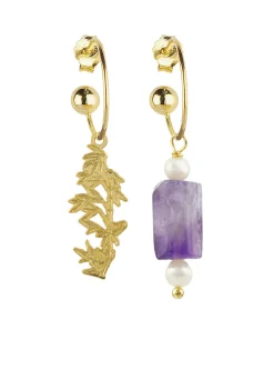 Orecchini Hoop Bambù Viola