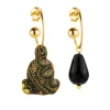Orecchini Hoop Buddha Nero