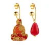 Orecchini Hoop Buddha Rubino